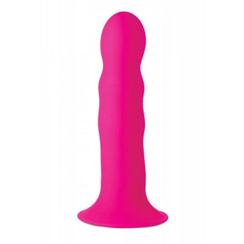 Squeeze-It Saugnapfdildo Squeeze-It gewellter Dildo - Rosa