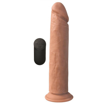 Big Shot Riesendildo XL Realistischer, vibrierender Dildo mit Saugnapf - Hautfarben