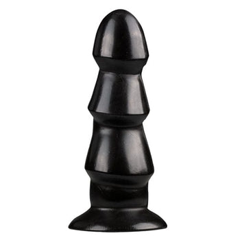 All Black Anal Dildo Schwarzer Analdildo mit Riffeln
