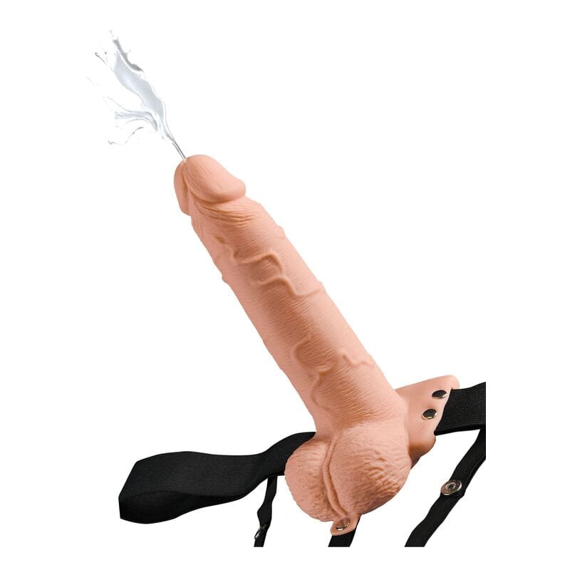 Strap-on Hollow Squirting mit Hoden Natur 19,1 x 4,8 cm
