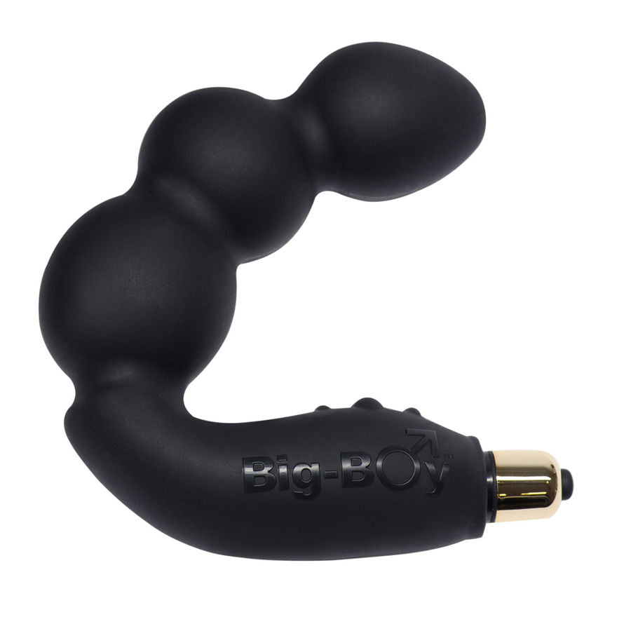 Prostata-Vibrator Big Boy mit Perlen Schwarz 12 x 4,4 cm